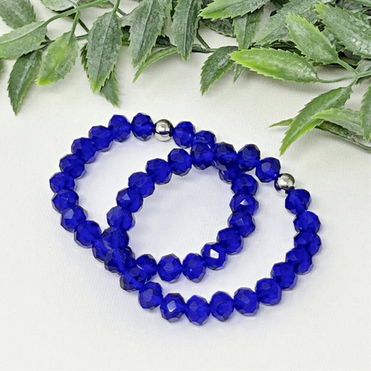 8mm Royal Blue Faceted Crystal Bracelet