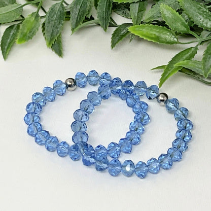 8mm Sky Blue Faceted Crystal Bracelet