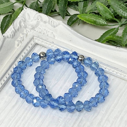 8mm Sky Blue Faceted Crystal Bracelet