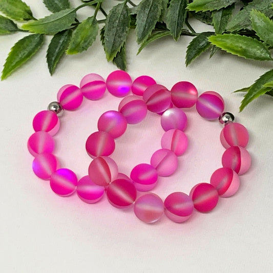 10mm Hot Pink Moonstone Bracelet