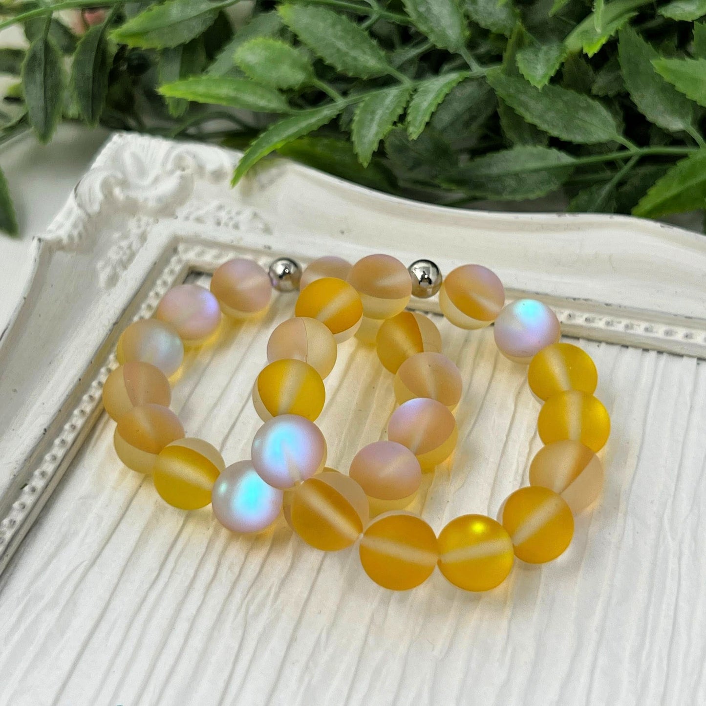 10mm Yellow Moonstone Bracelet