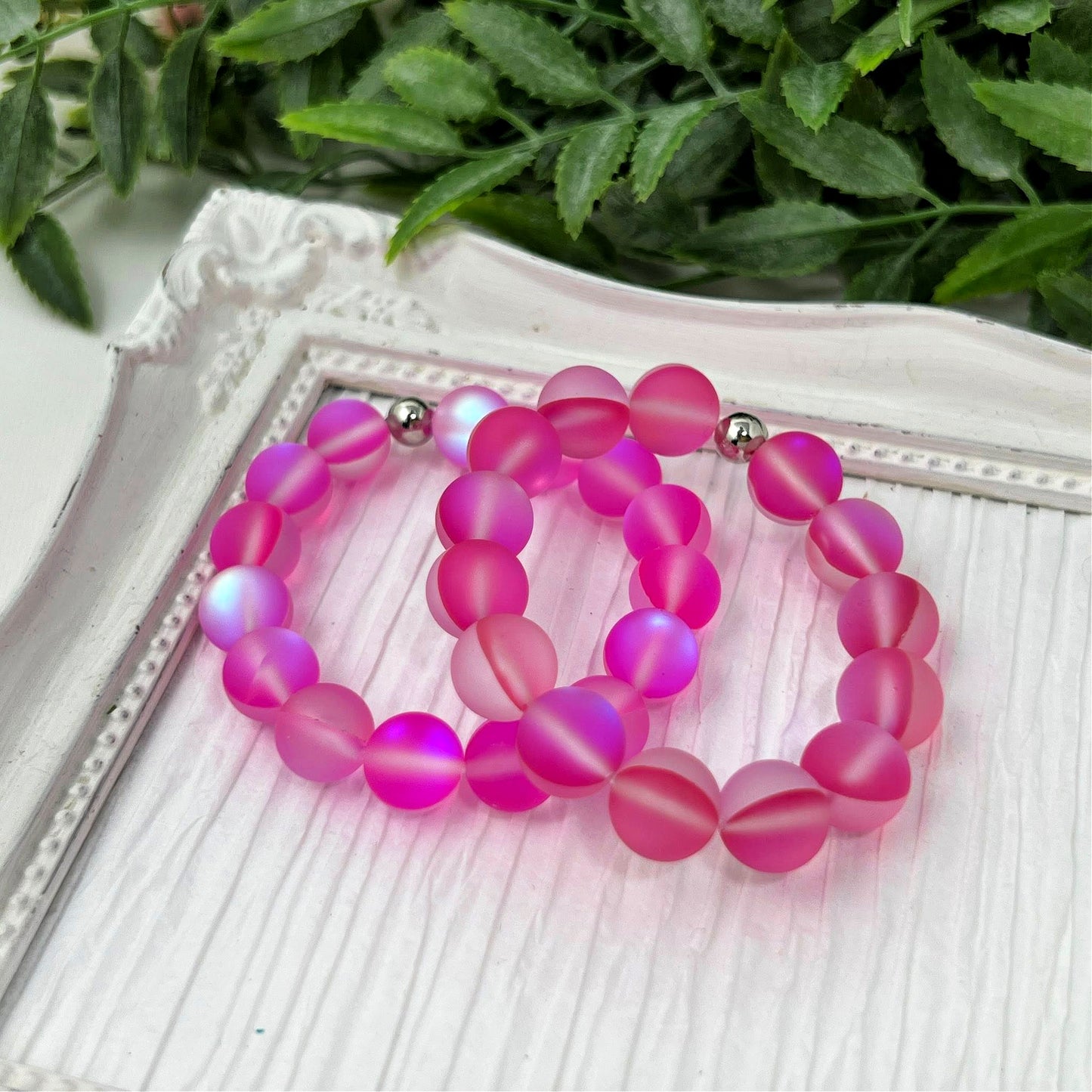 10mm Hot Pink Moonstone Bracelet