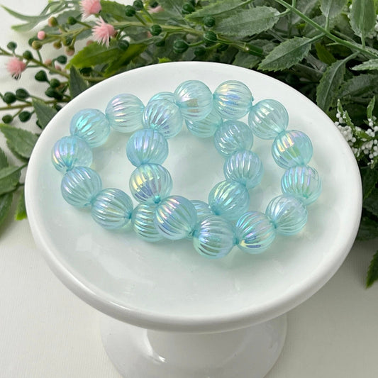 Aqua Fluted Iridescent Bracelet