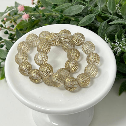 Clear and Gold Basketweave Bracelet