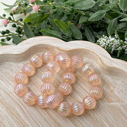 Peach Fluted Iridescent Bracelet