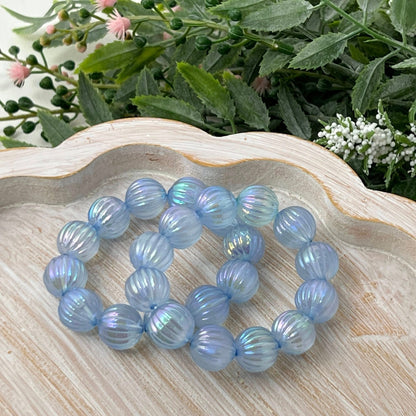 Light Blue Fluted Iridescent Bracelet