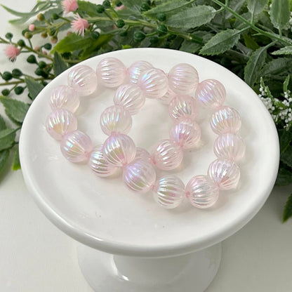 Light Pink Fluted Iridescent Bracelet