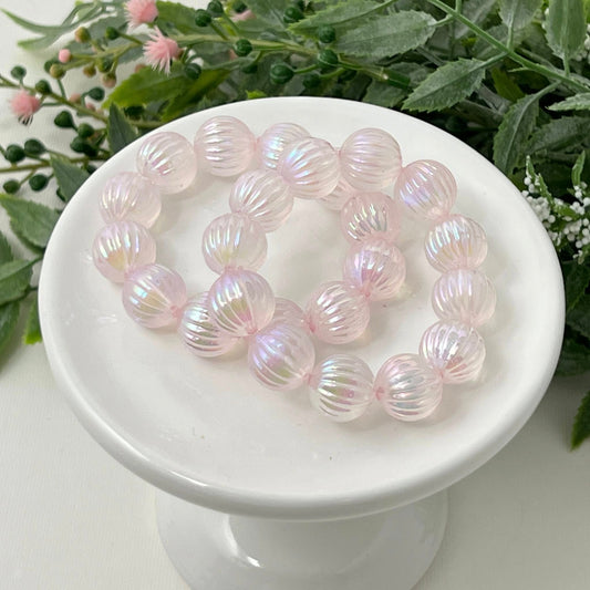 Light Pink Fluted Iridescent Bracelet