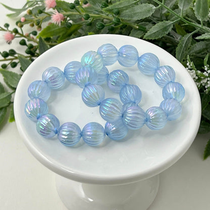 Light Blue Fluted Iridescent Bracelet