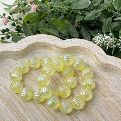 Yellow Fluted Iridescent Bracelet