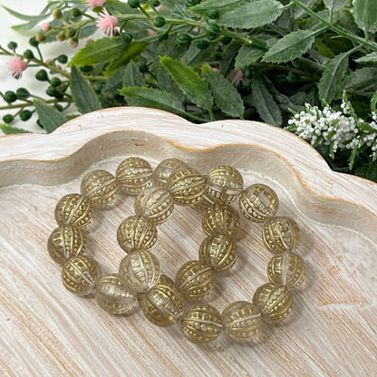 Clear and Gold Basketweave Bracelet