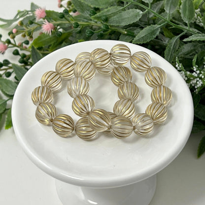 Clear with Gold Fluted Bracelet