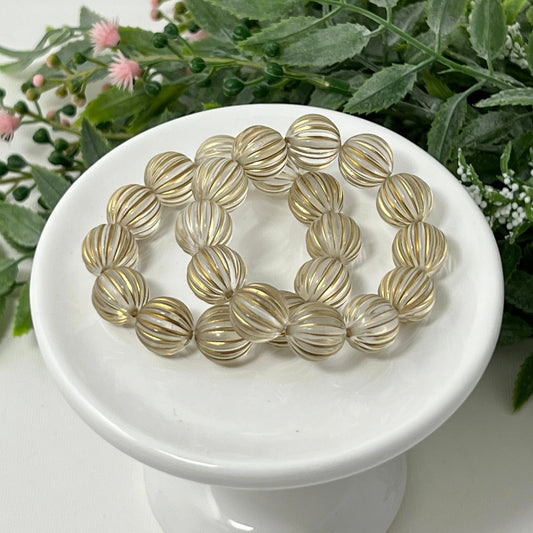 Clear with Gold Fluted Bracelet