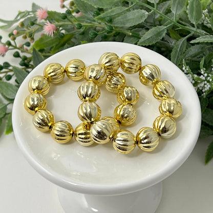 Gold Metallic Fluted Bracelet