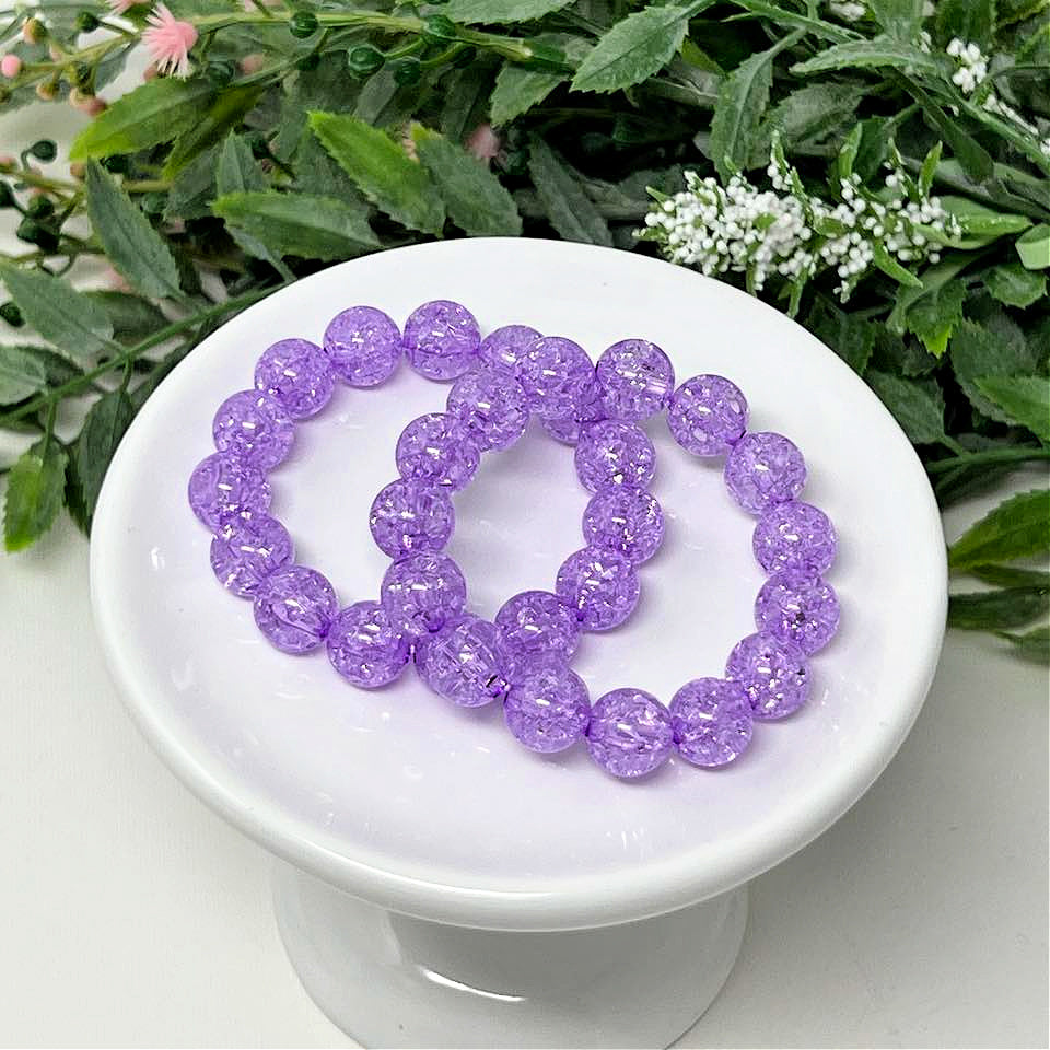 10mm Purple Crackle Bracelet
