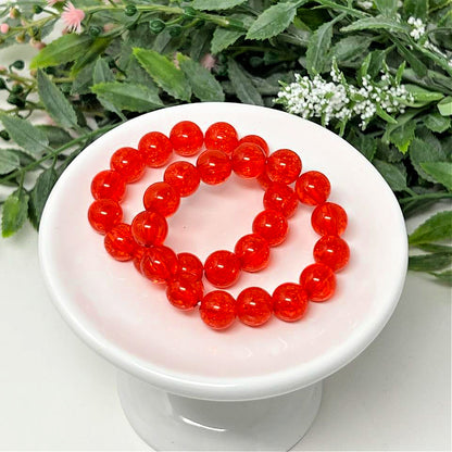 10mm Red Crackle Bracelet