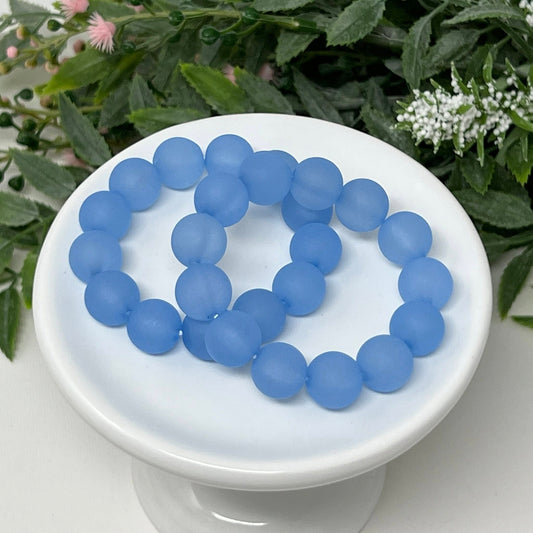 12mm Light Blue Frost Bracelet