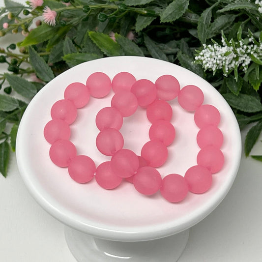 12mm Light Pink Frost Bracelet