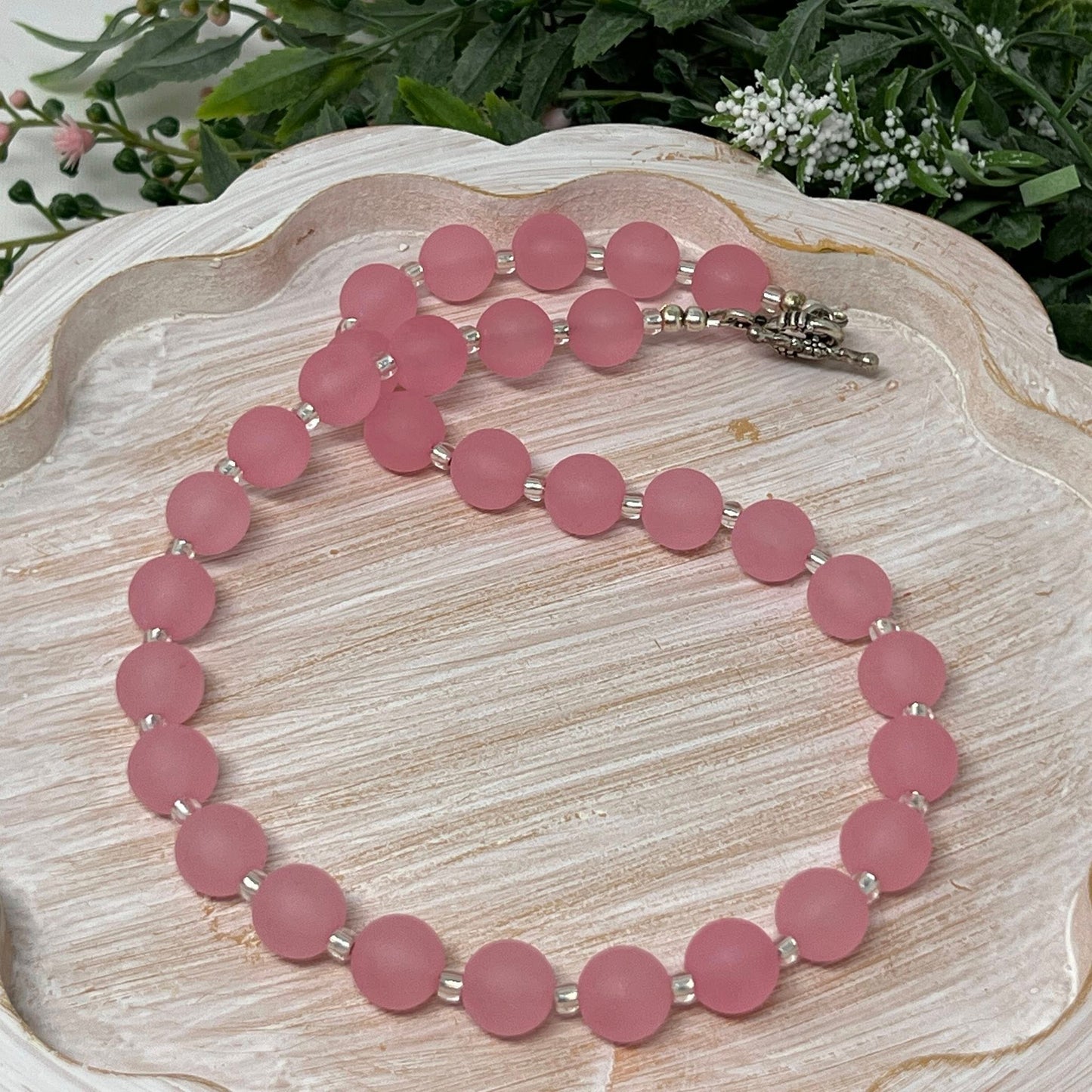 Light Pink Frost Bitty Bead Necklace