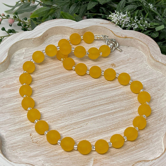 Orange Frost Bitty Bead Necklace