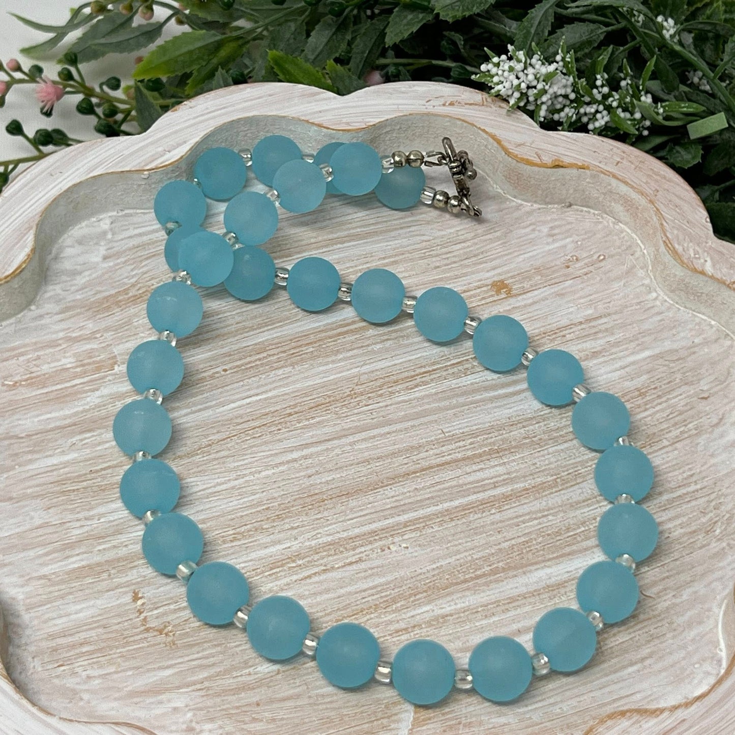 Turquoise Frost Bitty Bead Necklace