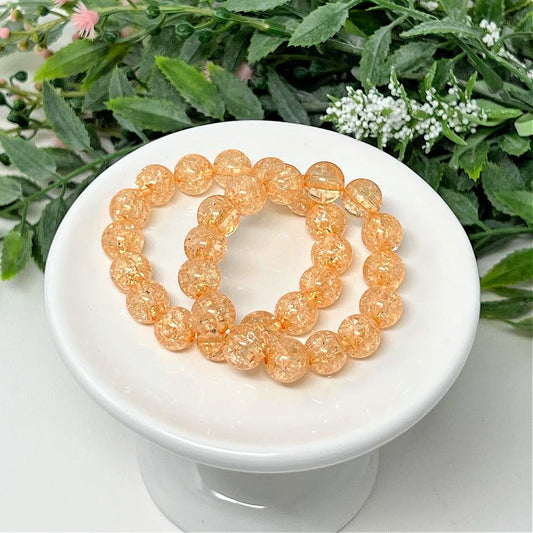 10mm Peach Crackle Bracelet