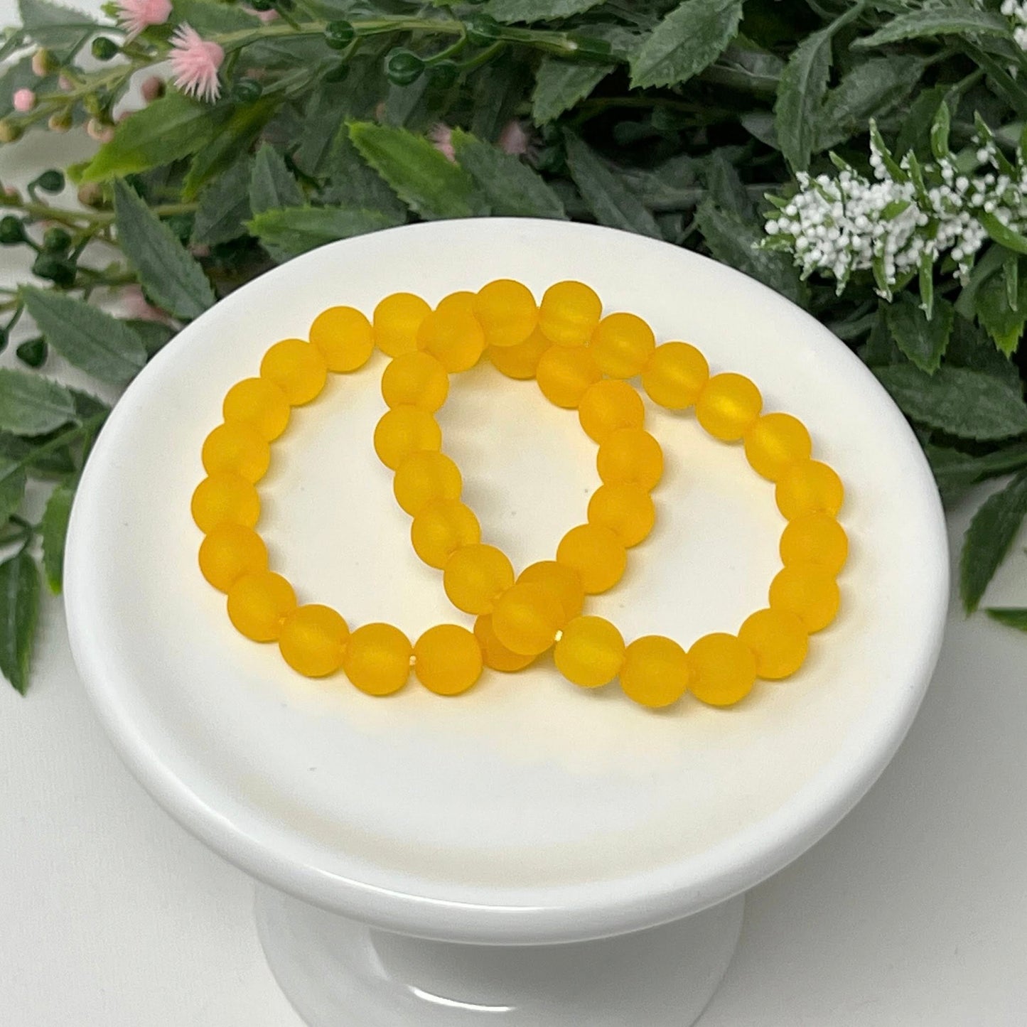 8mm Orange Frost Bracelet
