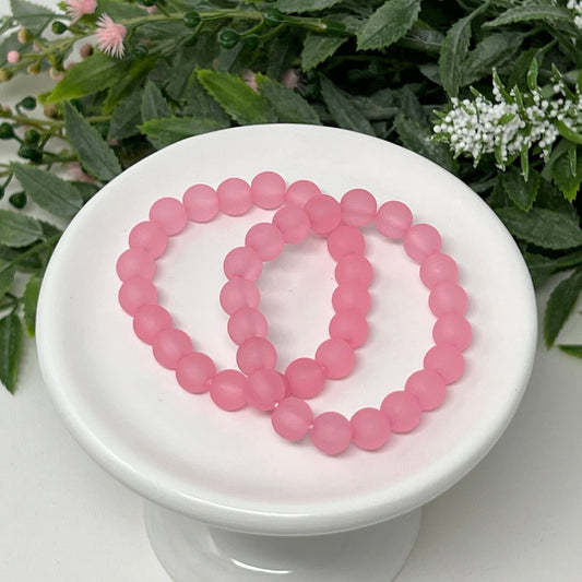 8mm Light Pink Frost Bracelet
