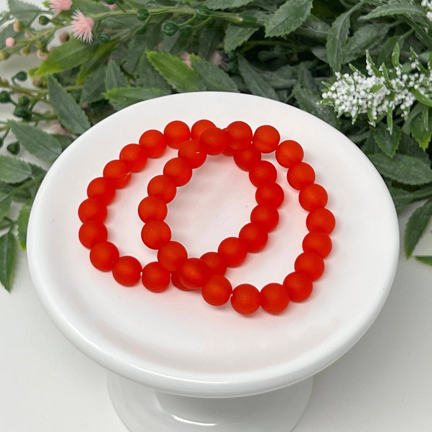 8mm Red Frost Bracelet