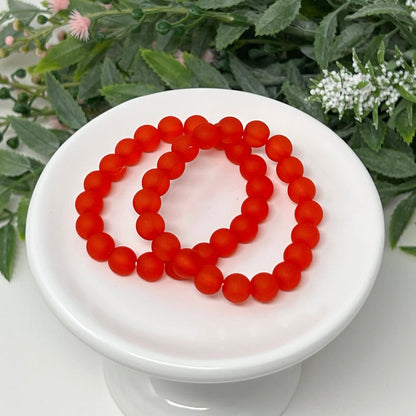 8mm Red Frost Bracelet