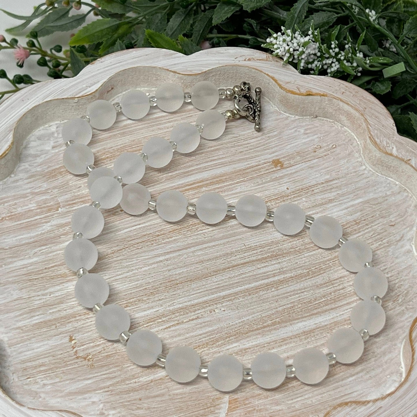 White Frost Bitty Bead Necklace