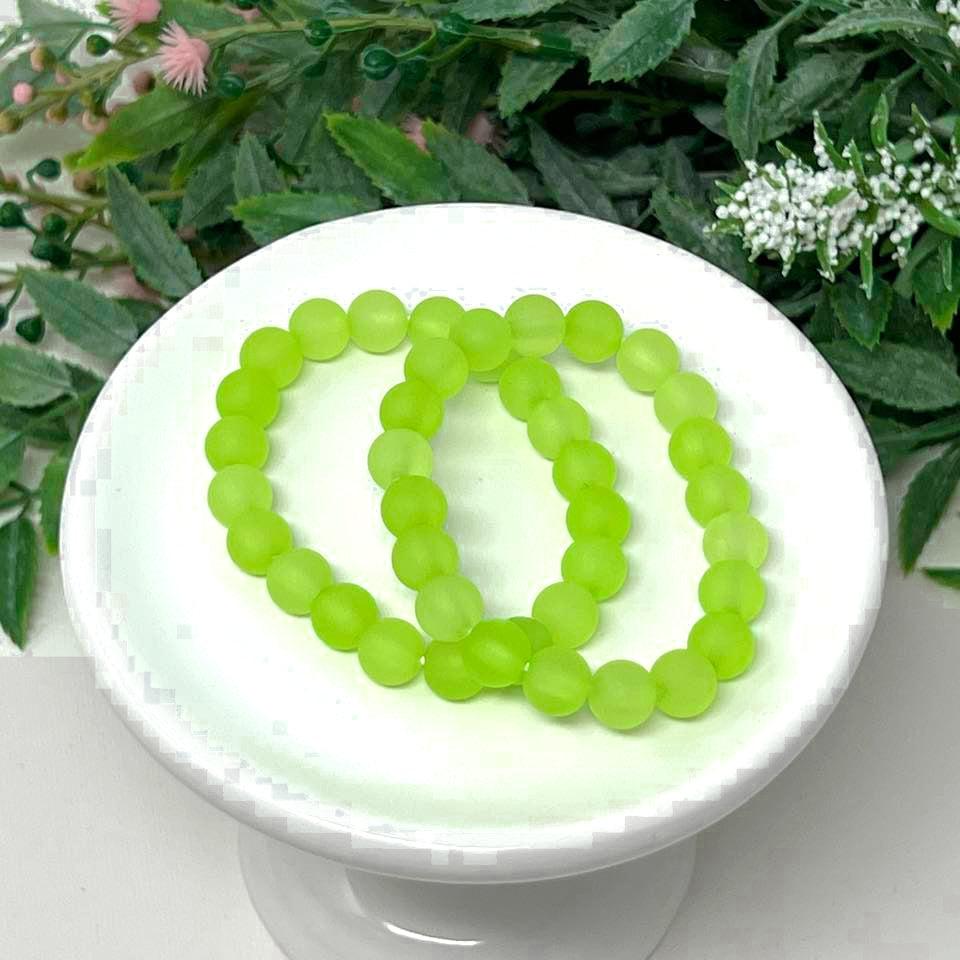 8mm Light Green Frost Bracelet
