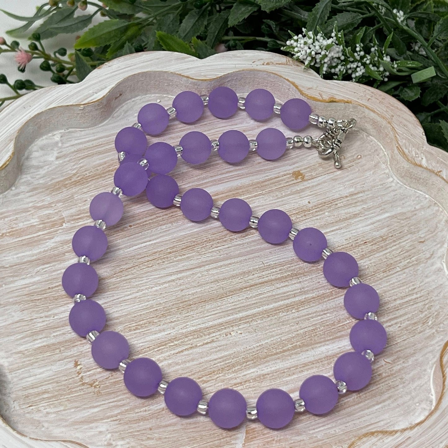Purple Frost Bitty Bead Necklace