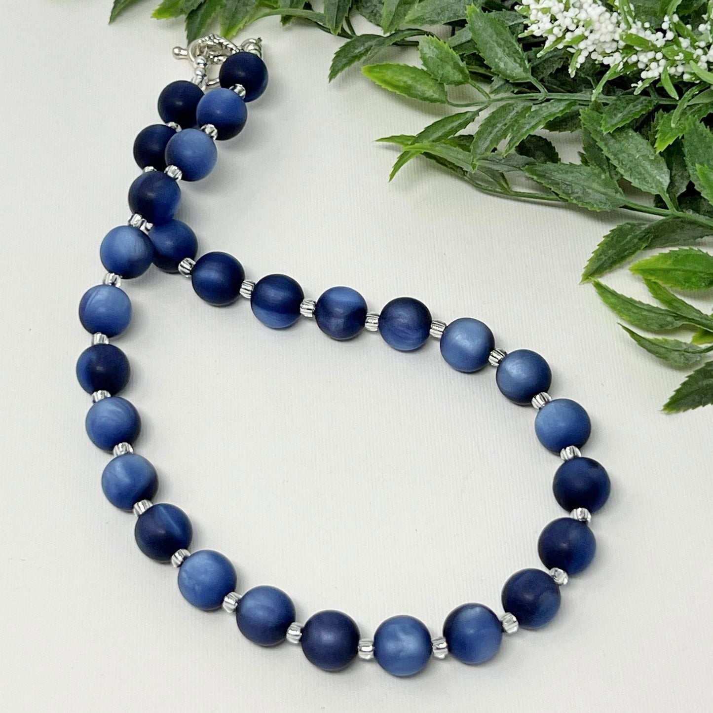 Deep Tide Blue Bitty Bead Necklace