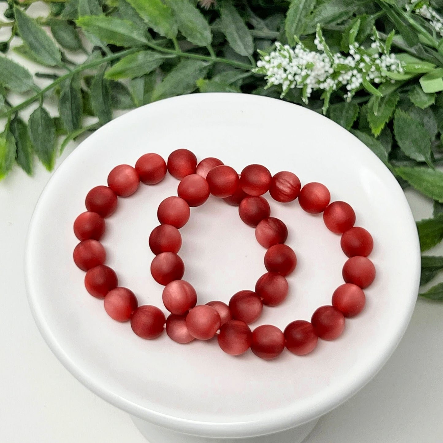 8mm Coral Kiss Bracelet