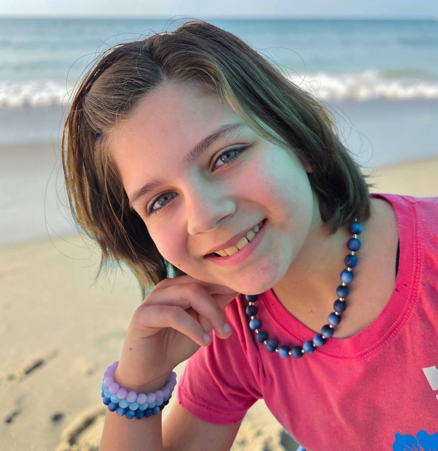 Deep Tide Blue Bitty Bead Necklace