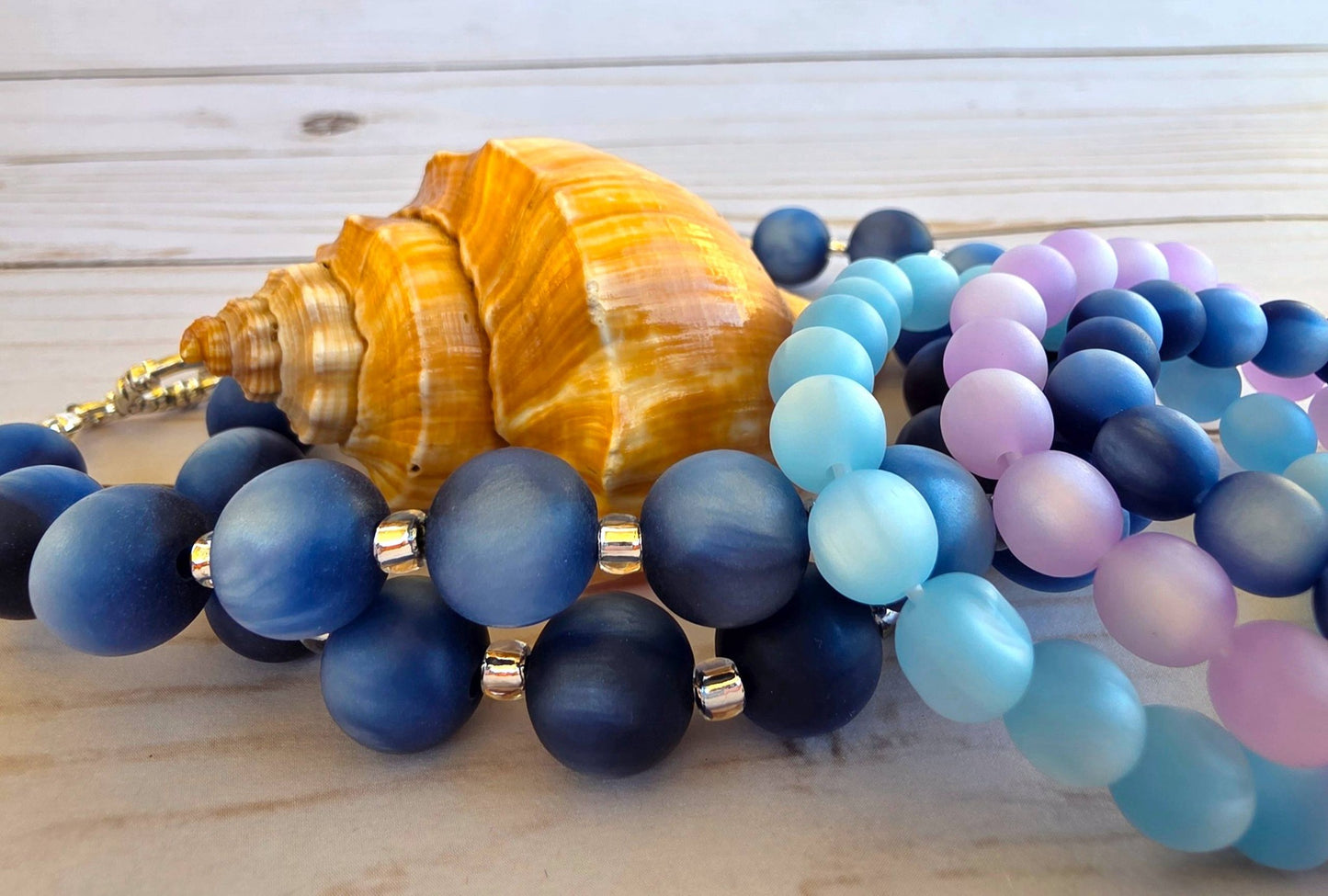 Deep Tide Blue Bitty Bead Necklace