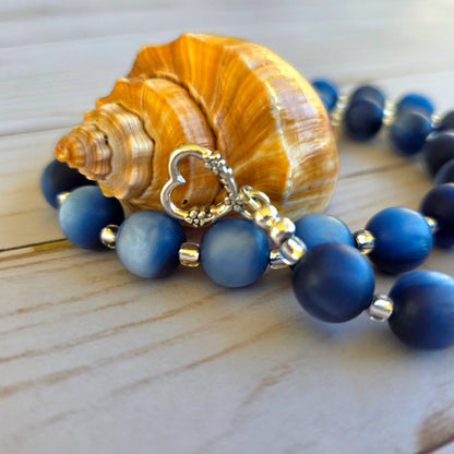 Deep Tide Blue Bitty Bead Necklace