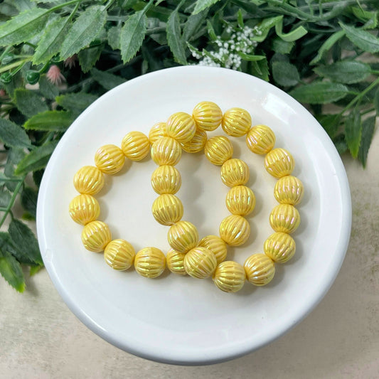 Buttercup Yellow Fluted Stretch Bracelet