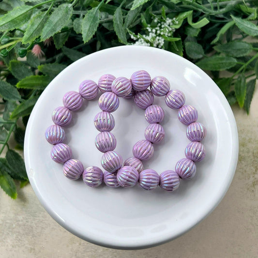 Lilac Fluted Stretch Bracelet