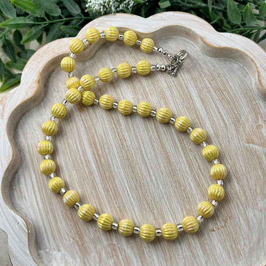 Buttercup Yellow Fluted Necklace