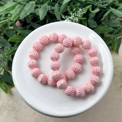 Petal Pink Fluted Stretch Bracelet