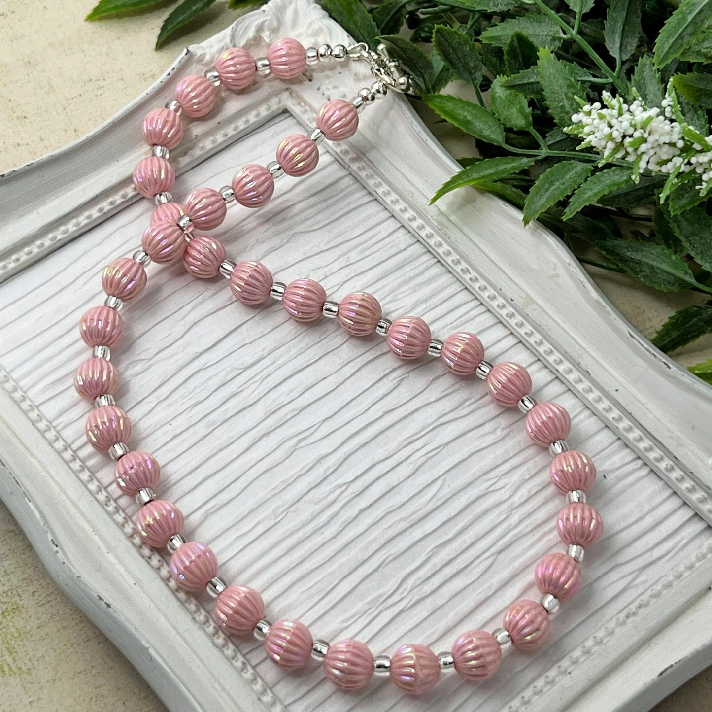 Petal Pink Fluted Necklace