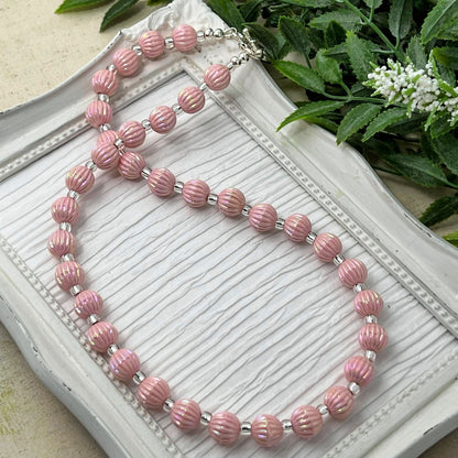 Petal Pink Fluted Necklace
