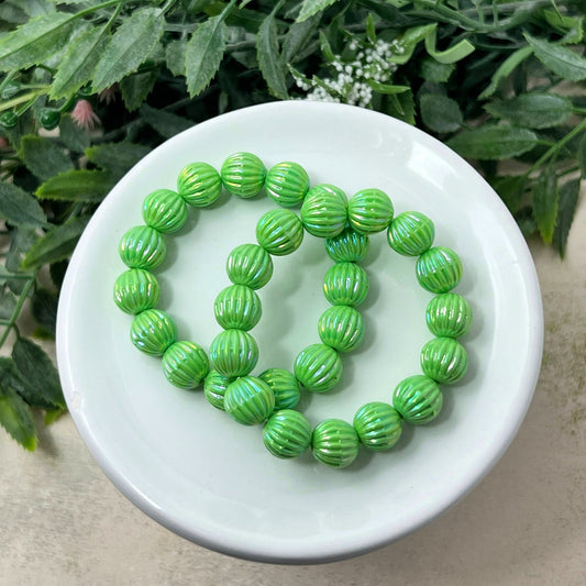 Minty Meadow Fluted Stretch Bracelet