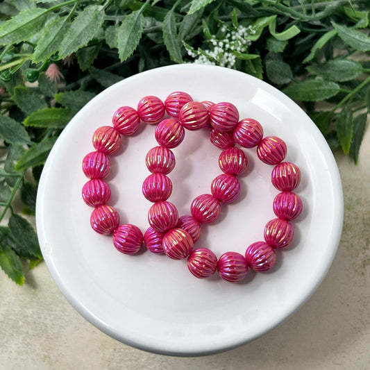 Bubblegum Pop Fluted Stretch Bracelet