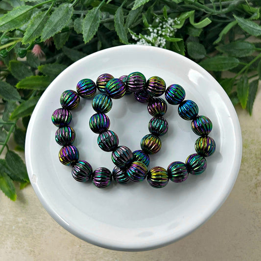 Midnight Shine Fluted Stretch Bracelet