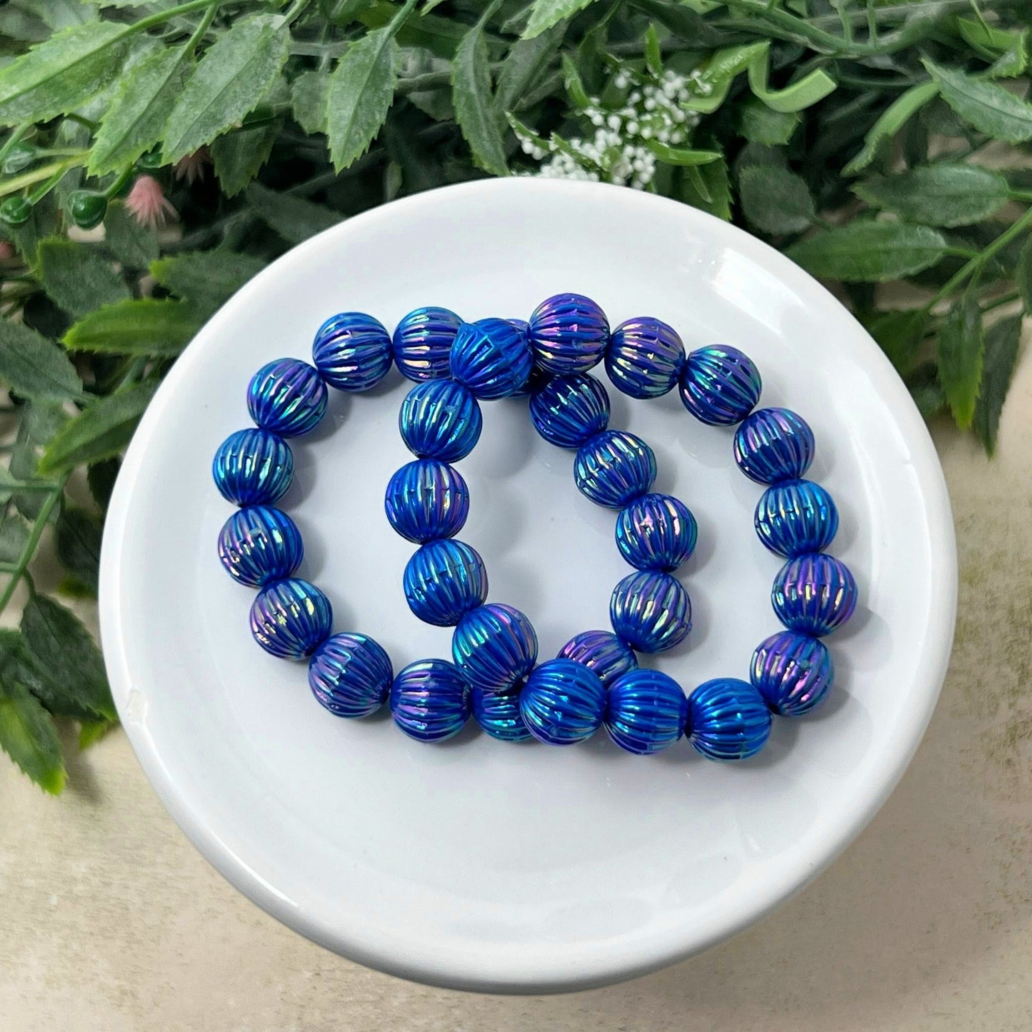 Royal Sapphire Fluted Stretch Bracelet