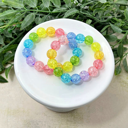 10mm Rainbow Crackle Bracelet