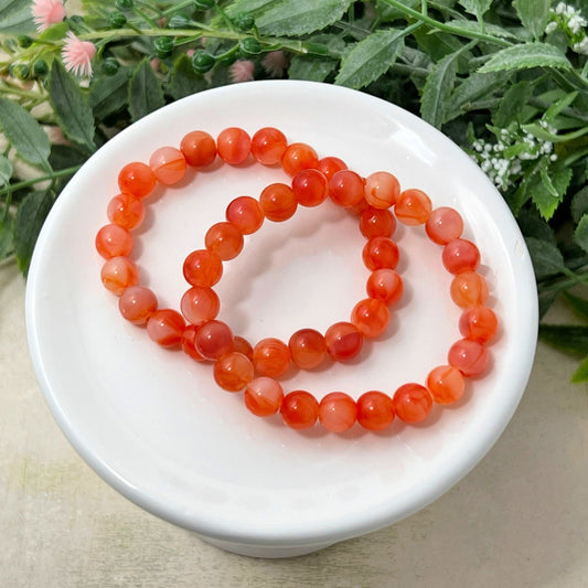 8mm Red Marbled Bracelet